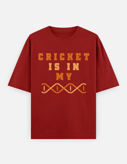 C-Labs Cricket is in my DNA Oversized Classic T-Shirt Red Front_1_c_10_1e70797b-2f26-46d5-8407-c44ba5935188