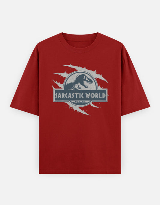 C-Labs Sarcastic World Oversized Classic T-Shirt Red Front_1_c_10_280a9e64-aded-4a90-a074-5a5a2a6daae8
