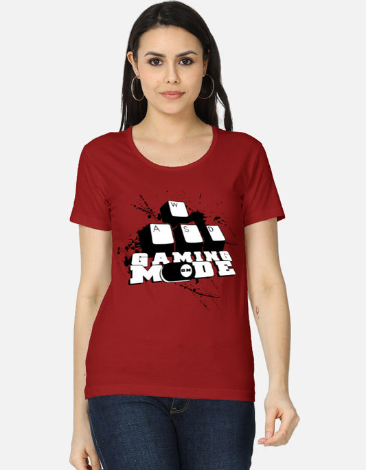 C-Labs Gaming Mode On Women's Classic T-Shirt Red Front_1_c_10_3a6674d6-8670-4289-8001-21298b269a50