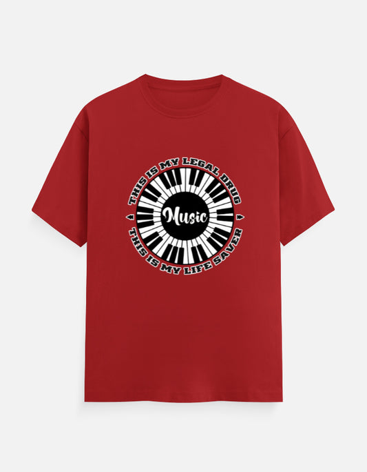 C-Labs Music Is My Drug Classic Crew T-Shirt Red Front_1_c_10_7dac530c-472a-4a2a-a89c-d168cdfb5a53