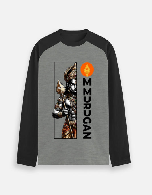 C-Labs Om Murugan Raglan T-Shirt Black Charcoal Melange Front_1_c_11_483439d1-758e-4cf1-b670-9e221c33d6af