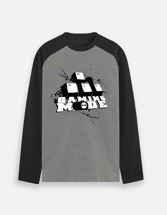 C-Labs Gaming Mode On Raglan T-Shirt Black Charcoal Melange Front_1_c_11_b66e3bc4-7515-43c5-8bb8-0b9b93b537bd