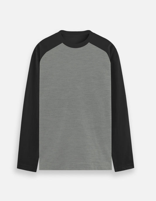 C-Labs C-Standard: Raglan T-Shirt Raglan T-Shirt Black Charcoal Melange Front_1_c_11_e289f008-e10a-47bd-90bd-5ea680a1d325