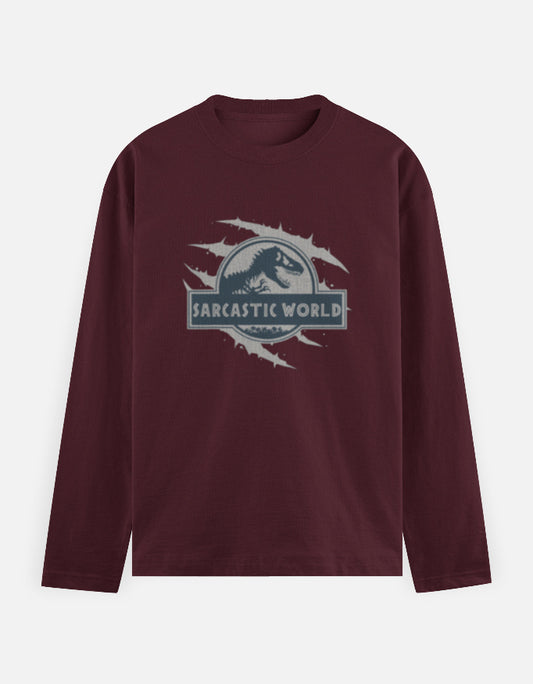 C-Labs Sarcastic World Full Sleeve T-Shirt Maroon Front_1_c_25_465b8891-5d29-46b2-b392-f75adc48338f