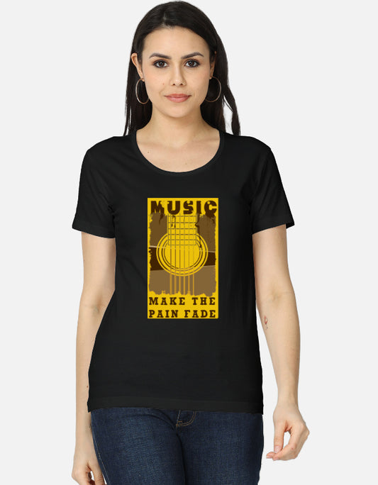 C-Labs Music Makes the Pain Fade Women's Classic T-Shirt Black Front_1_c_2_53272daf-6a48-4c41-b8d4-719df1b96ce9