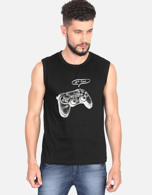 C-Labs Let's Play Sleeveless T-Shirt Black Front_1_c_2_d1cedc2c-da49-4061-a0dd-b41d060eb9b7