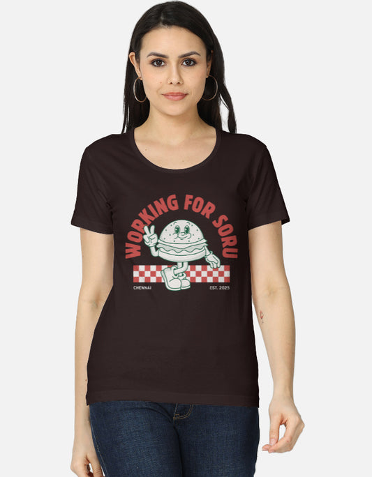 C-Labs Working For Soru Women's Classic T-Shirt Coffee Brown Front_1_c_37_c3abe434-0096-41a3-b0a5-ee993b514335