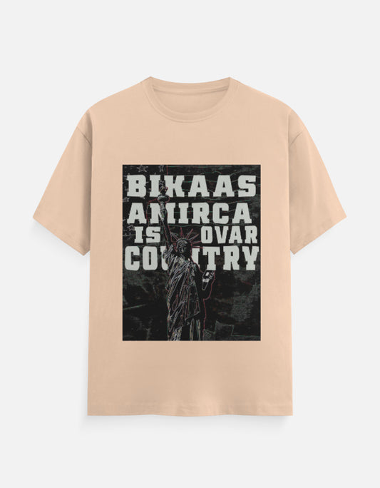 C-Labs Bikaas Amirca Is Ovar Country Classic Crew T-Shirt Peach Front_1_c_48_b3258048-1e52-4a0b-927e-44e5291c5556