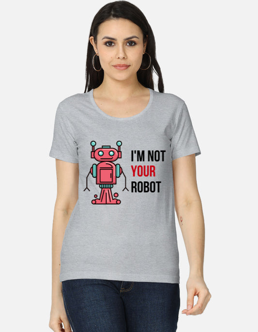C-Labs I'm Not Your Robot Women's Classic T-Shirt Grey Melange Front_1_c_4_03e25a2b-0627-4430-9fae-179ce04638fc