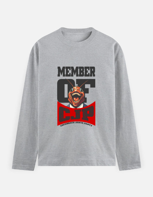 C-Labs Member of Cockroach Janatha Party Full Sleeve T-Shirt Grey Melange Front_1_c_4_9742b708-23c7-4484-b371-589ff751b413