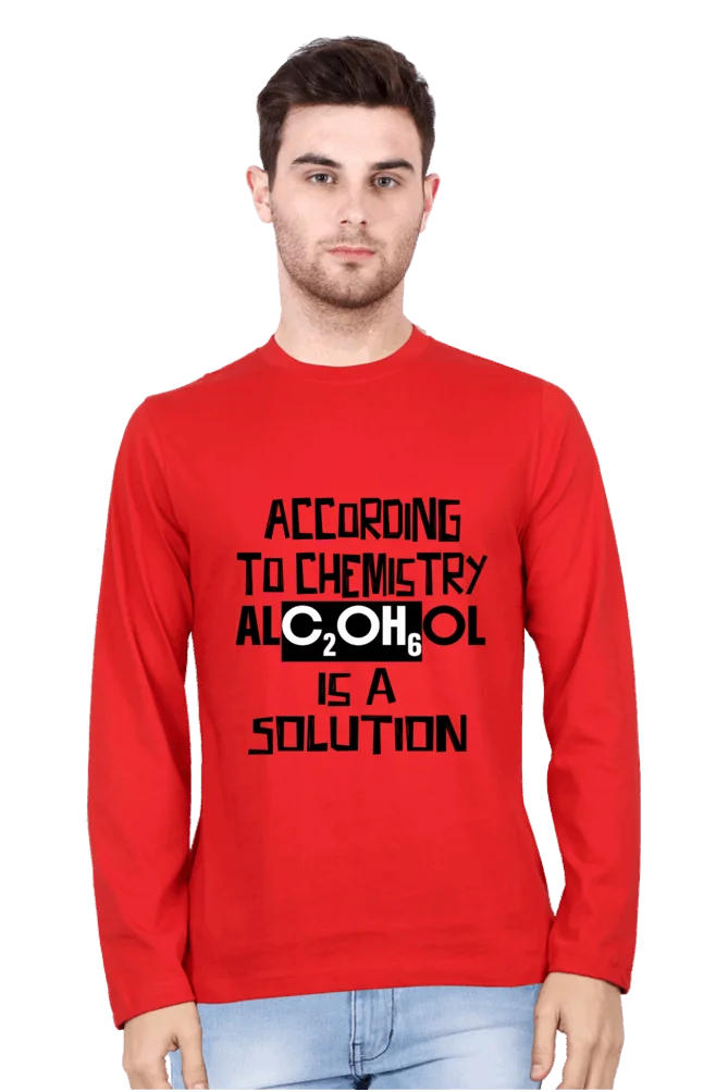 C-Labs Alcohol is a solution Full Sleeve T-Shirt Red 10-Front-b85e6c49-c6a8-428f-8920-c7731b202cea-_3