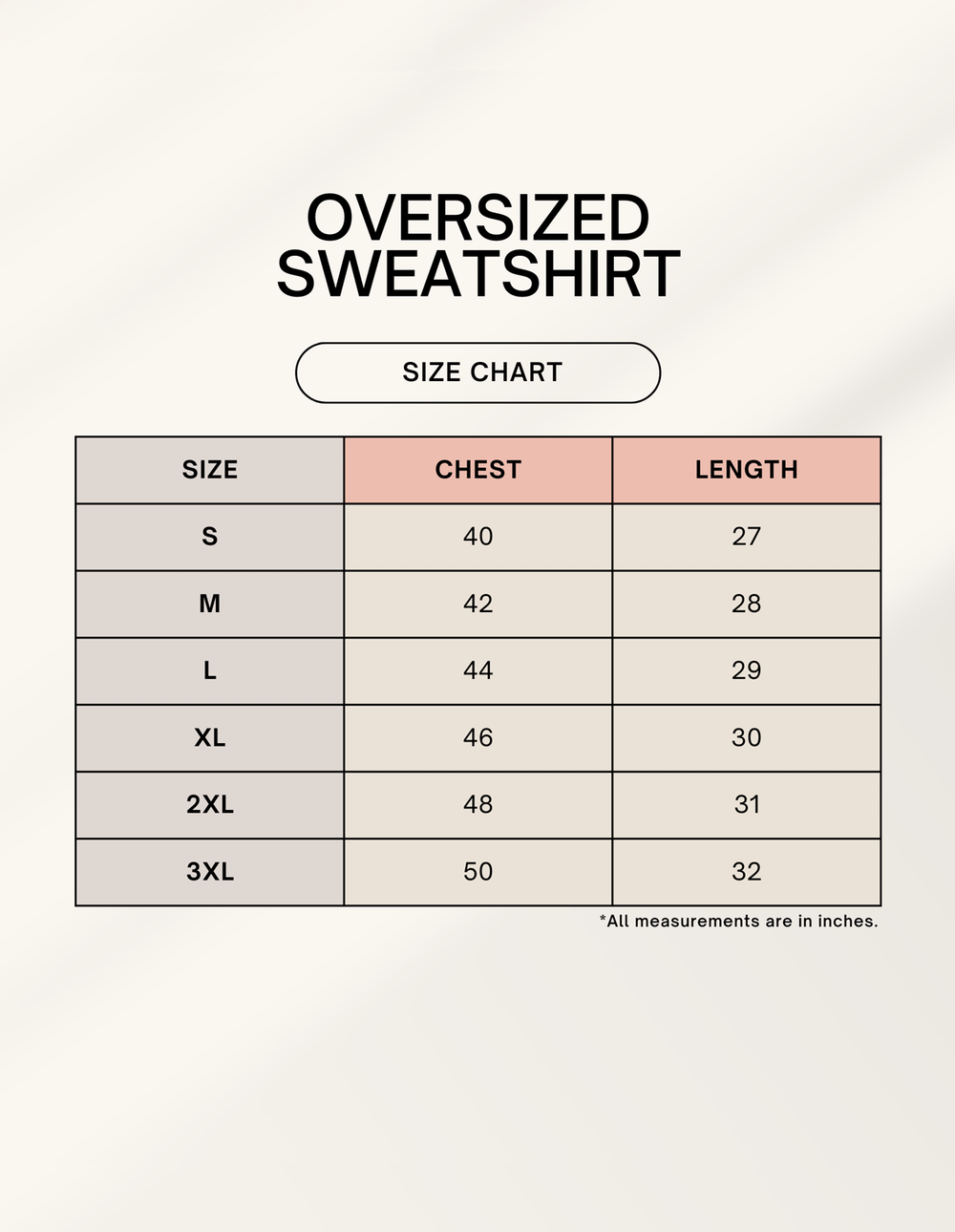 C-Labs C-Prime: Oversized Sweatshirt Oversized Sweatshirt 1745036453sizechart