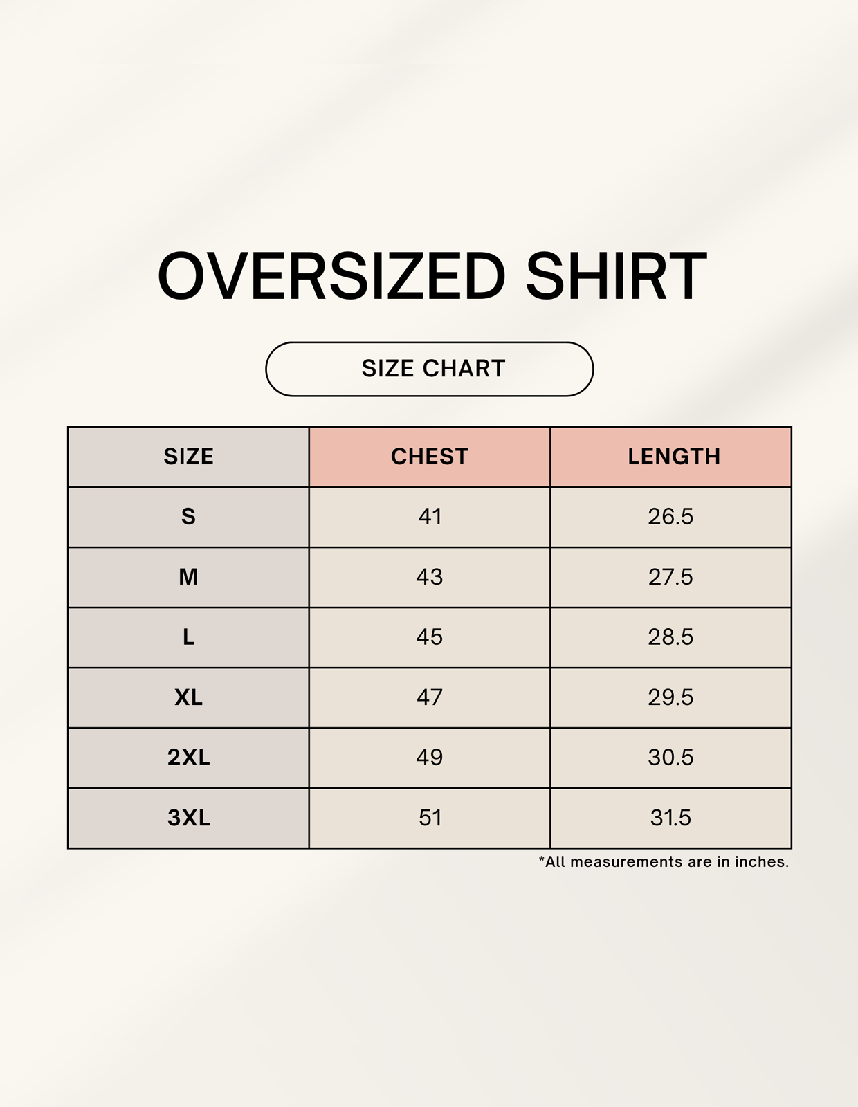 C-Labs C-Standard: Oversized Shirt Oversized Shirt 1745043710sizechart