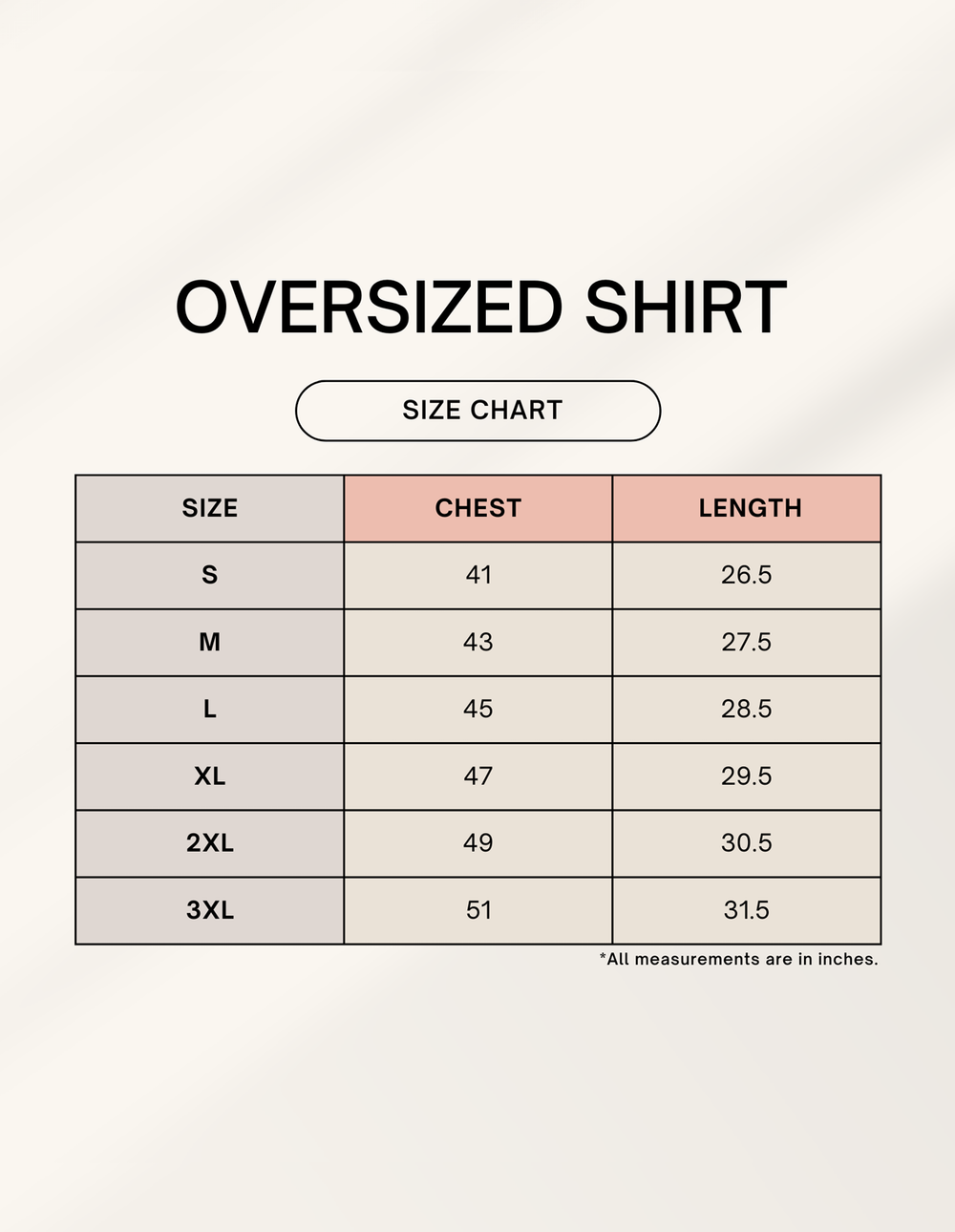 C-Labs C-Standard: Oversized Shirt Oversized Shirt 1745043710sizechart