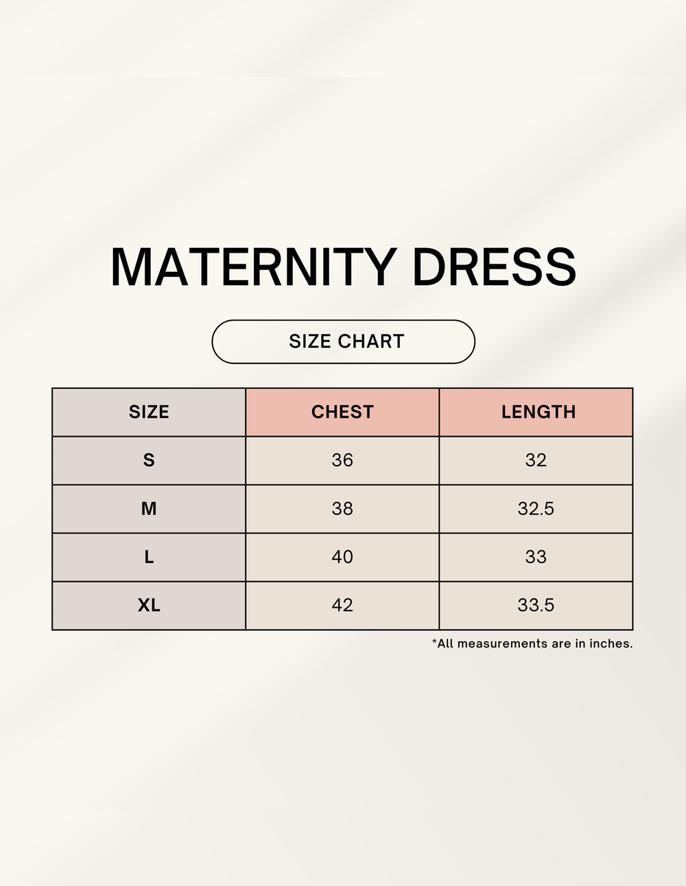 C-Labs C-Standard: Maternity Dress Maternity Dress 1745047840sizechart