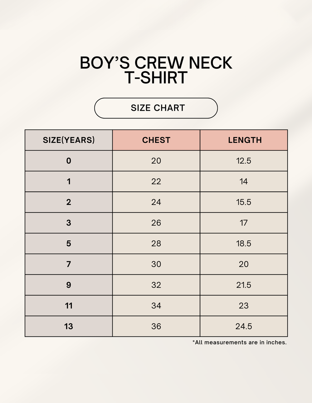 C-Labs This Is It Boy Classic Crew T-Shirt 1745057297sizechart_4564317a-a911-4fa2-be09-9d76a898f561