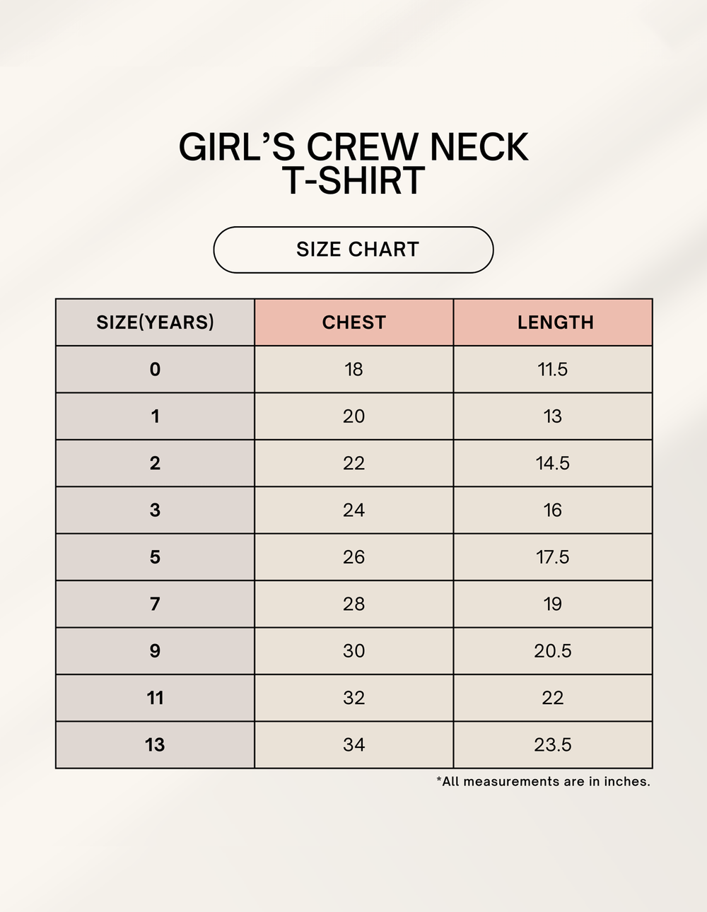 C-Labs This Is It Girl Classic Crew T-Shirt 1745057708sizechart_01142d9a-2e5a-4ae6-af9c-89ff4340e356
