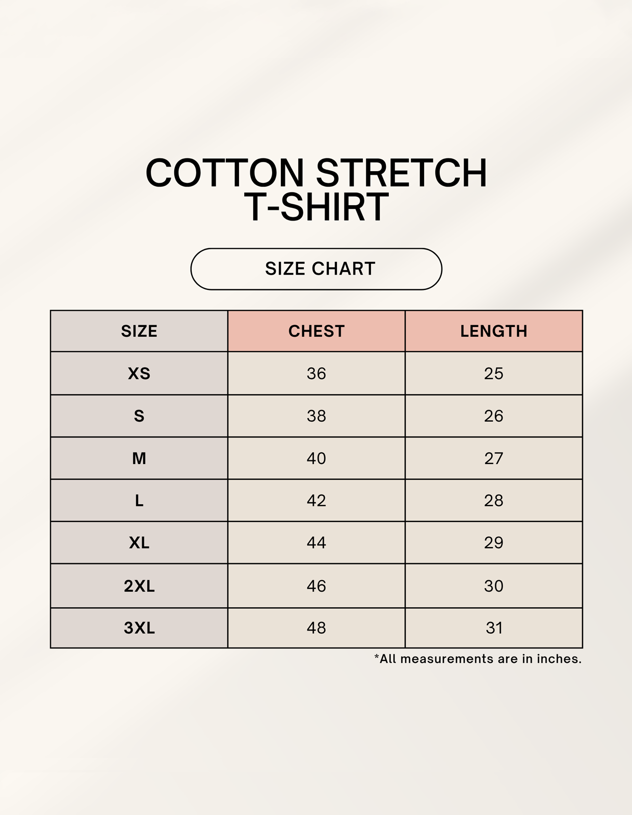 C-Labs C-Standard: Cotton Stretch T-Shirt Cotton Stretch T-Shirt 1749899606sizechart
