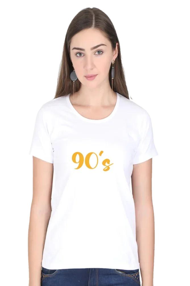 C-Labs 90's Women's Classic T-Shirt White 1_Front_c4c827d5-182f-47c2-bda4-87526334f9ed