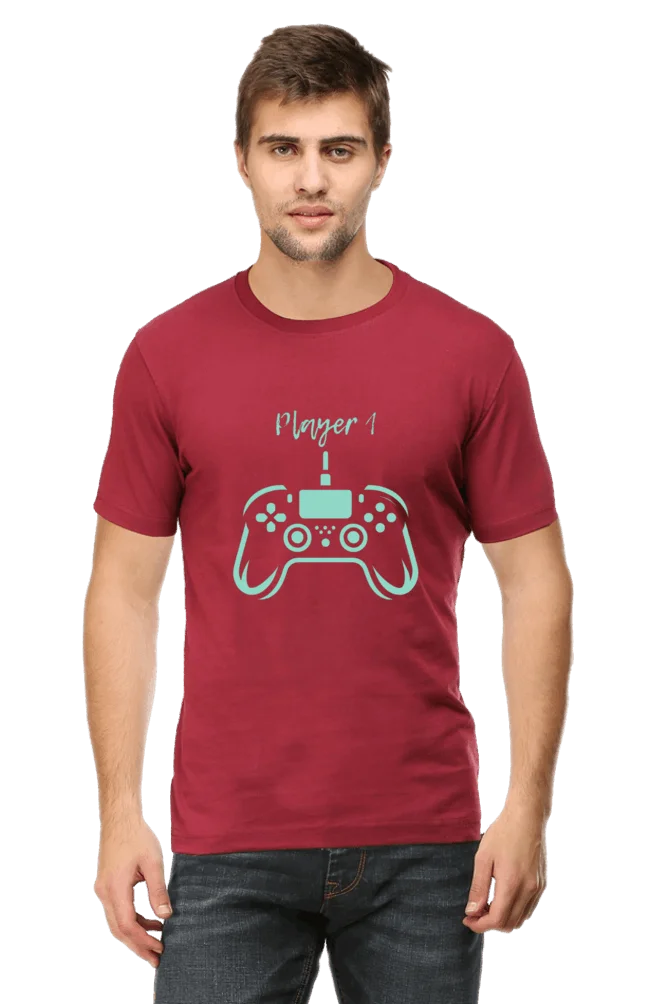 C-Labs Player 1 Classic Crew T-Shirt Maroon 25-Front-31f2044d-c71c-41f0-b13c-7bca42acfd0f-_2