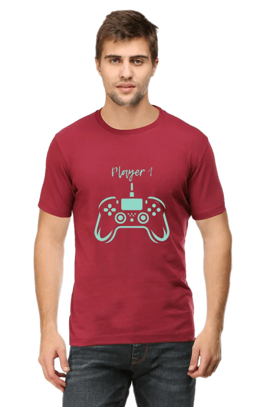 C-Labs Player 1 Classic Crew T-Shirt Maroon 25-Front-31f2044d-c71c-41f0-b13c-7bca42acfd0f-_2