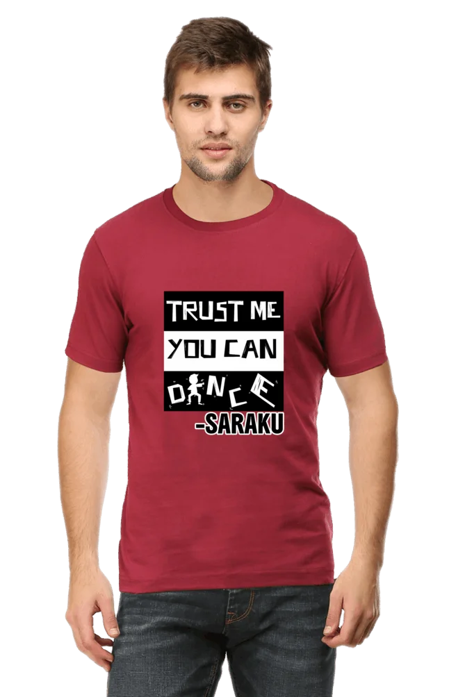 C-Labs Trust me you can dance Classic Crew T-Shirt Maroon 25-Front-41c8089c-d415-43a0-97ec-600914036464-_9