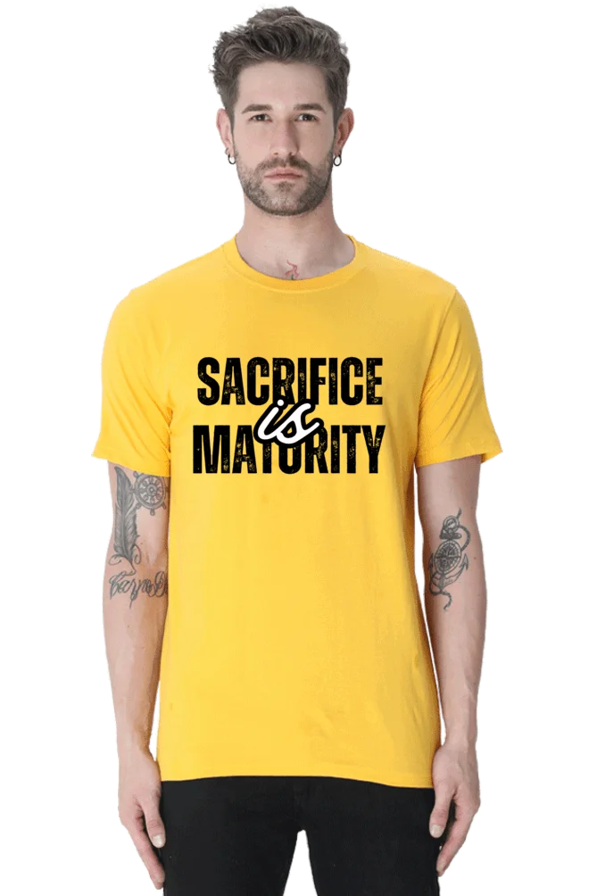 C-Labs Sacrifice is maturity Classic Crew T-Shirt Golden Yellow 35-Front-8b48de64-b633-4299-911e-c6722c91e8dc-_2