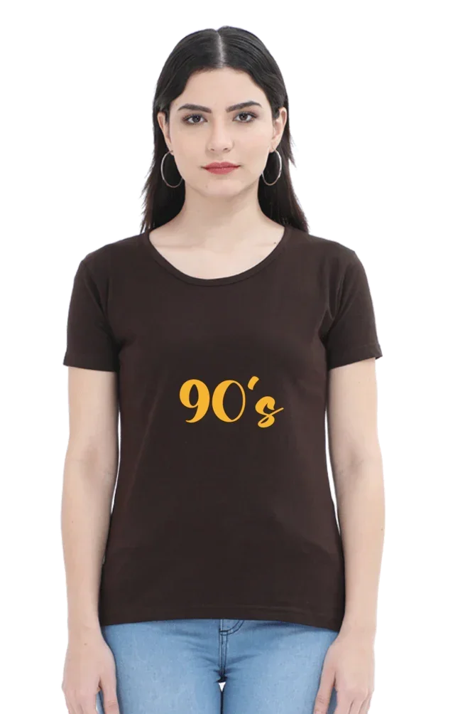 C-Labs 90's Women's Classic T-Shirt Coffee Brown 37_Front_f86e4108-1076-497d-b299-6ea318b2c9af