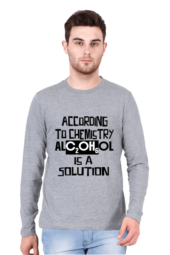 C-Labs Alcohol is a solution Full Sleeve T-Shirt Grey Melange 4-Front-2f9a9a48-63c3-4d17-a77c-7454aa320d5f-_1