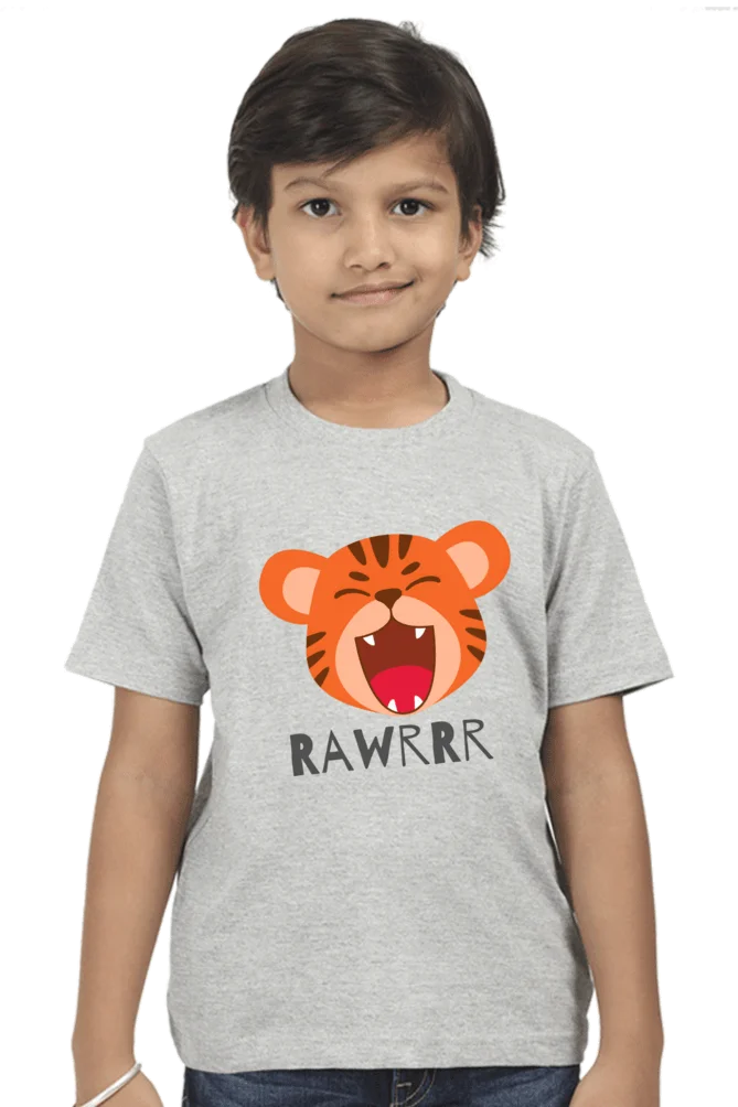C-Labs Rawrrrr Boy Classic Crew T-Shirt Grey Melange 4-Front-523fea41-1a0f-48c7-b1ec-b65fb367309a-_2