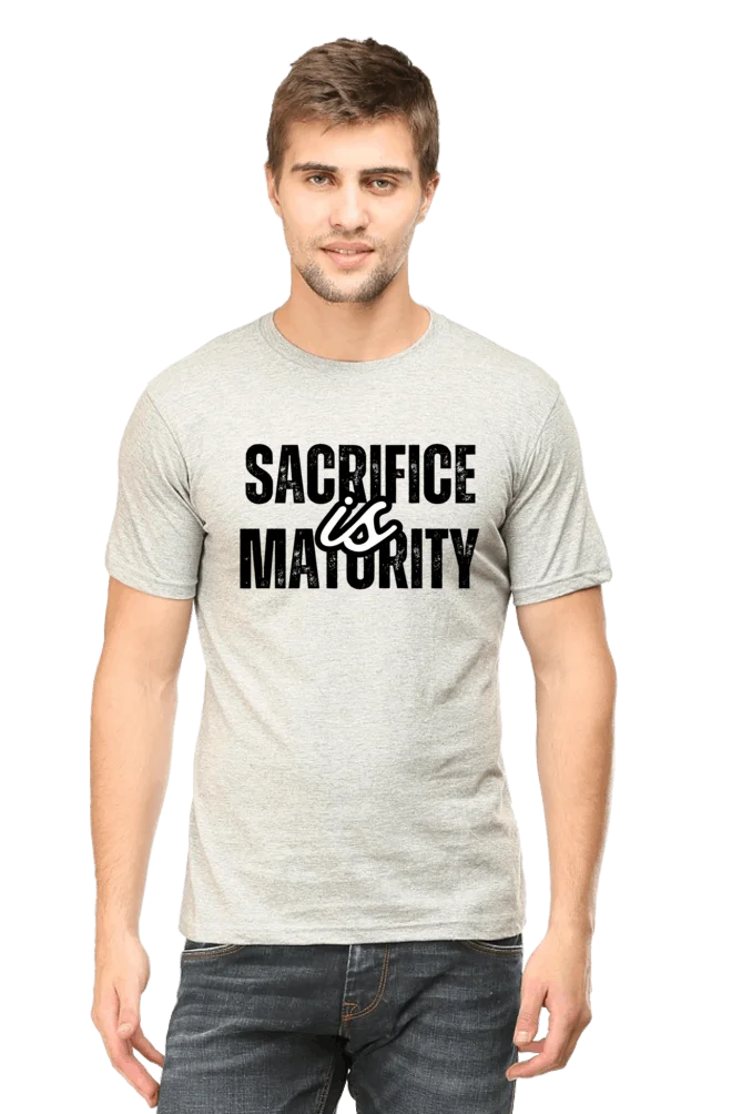 C-Labs Sacrifice is maturity Classic Crew T-Shirt Grey Melange 4-Front-623707c8-4979-4d76-9b2f-a070f1aa7f6b-_3