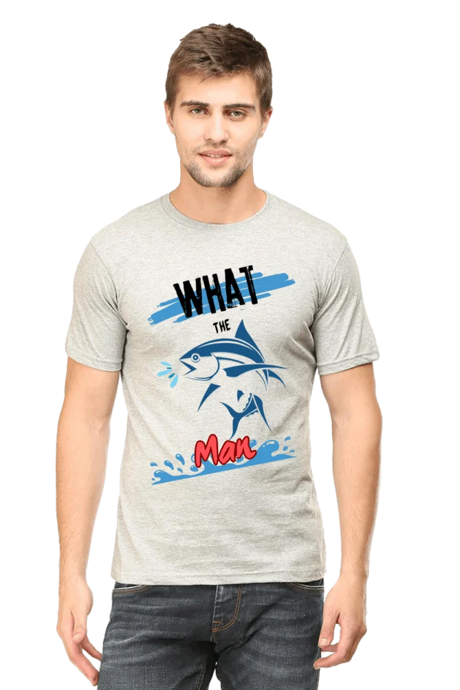 C-Labs What the Fish Classic Crew T-Shirt Grey Melange 4-Front-76e98e70-075c-4252-b644-02a5a768dfd2-_5