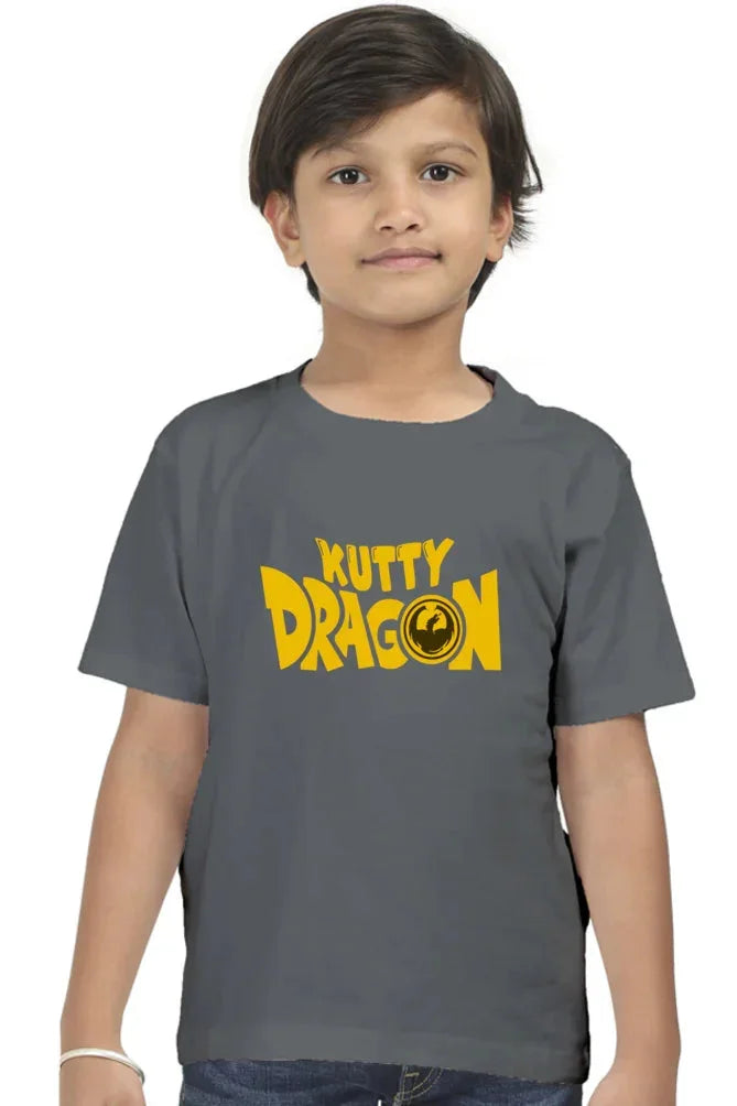 C-Labs Kutty Dragon Boy Classic Crew T-Shirt Steel Grey 40_Front