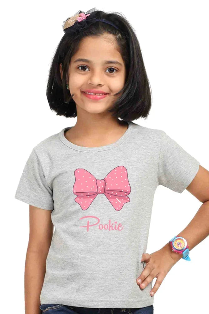 C-Labs Pookie Girl Classic Crew T-Shirt Grey Melange 4_Front