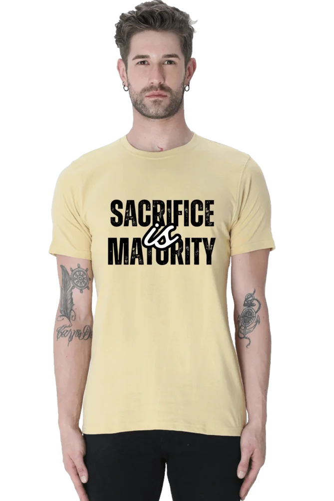 C-Labs Sacrifice is maturity Classic Crew T-Shirt Beige 51-Front-c275f45d-16bf-4391-9216-18bca98604cf-_7