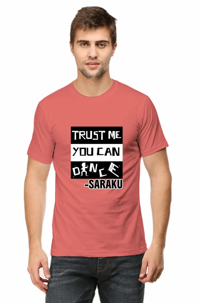 C-Labs Trust me you can dance Classic Crew T-Shirt Coral 52-Front-2179abd9-cda6-4b84-a340-f7e77f515597-_8