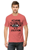 C-Labs Alcohol is a solution Classic Crew T-Shirt Coral 52_Front
