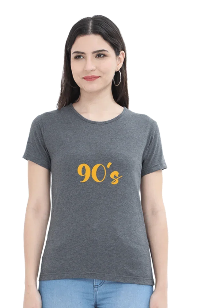 C-Labs 90's Women's Classic T-Shirt Charcoal Melange 5_Front_c73aaeb4-c537-4c17-93ef-7c762cbfc181