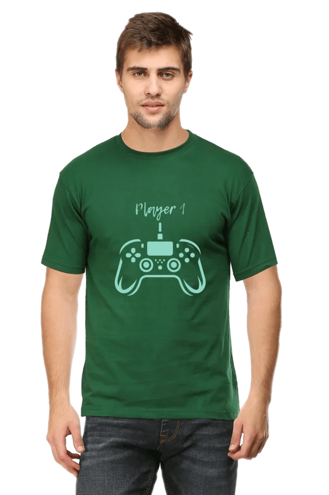 C-Labs Player 1 Classic Crew T-Shirt Bottle Green 8-Front-9333e35a-0c28-426d-ac82-5135b0054fc0-_4