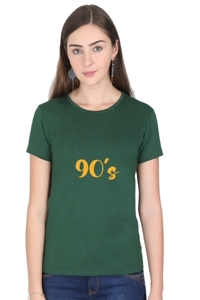 C-Labs 90's Women's Classic T-Shirt Bottle Green 8_Front_a89de8a4-7d61-4abd-832d-2c24bb9bd69f