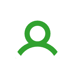 Green account logo on a white background