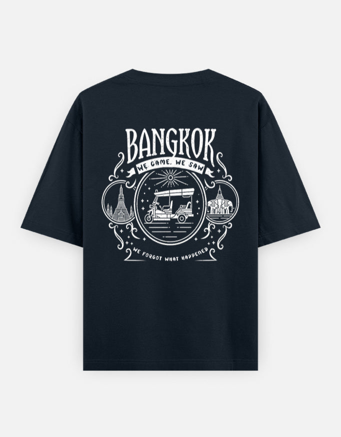 C-Labs Bangkok: We Came, We Saw, We Forgot What Happened Oversized Classic T-Shirt Navy Blue Back_2_c_3_e41050f9-d1e2-454c-81d1-9d0800ed80e5