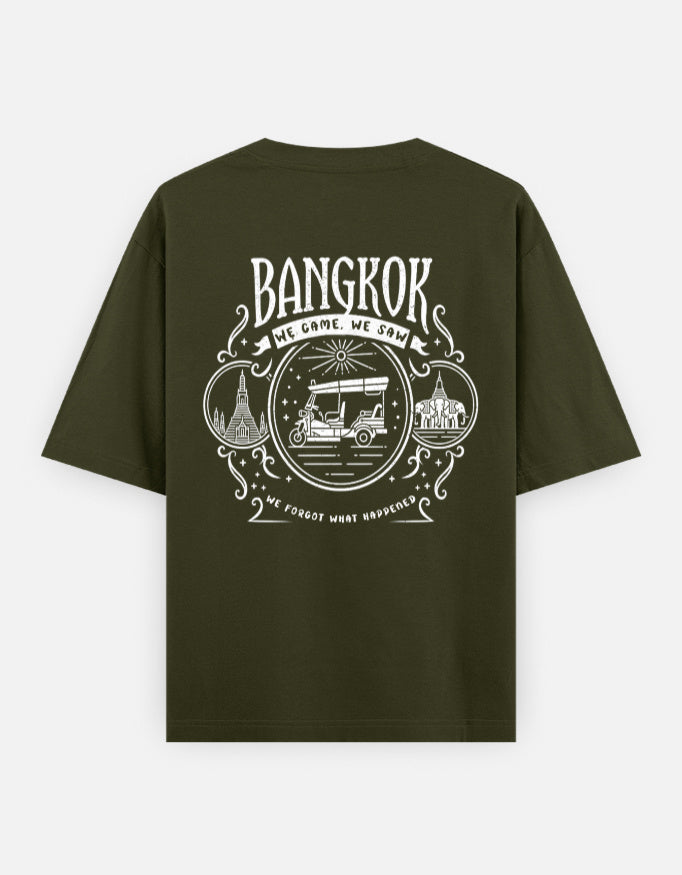 C-Labs Bangkok: We Came, We Saw, We Forgot What Happened Oversized Classic T-Shirt Olive Green Back_2_c_41_a4843812-121e-49a0-9ce2-8e09e371523e