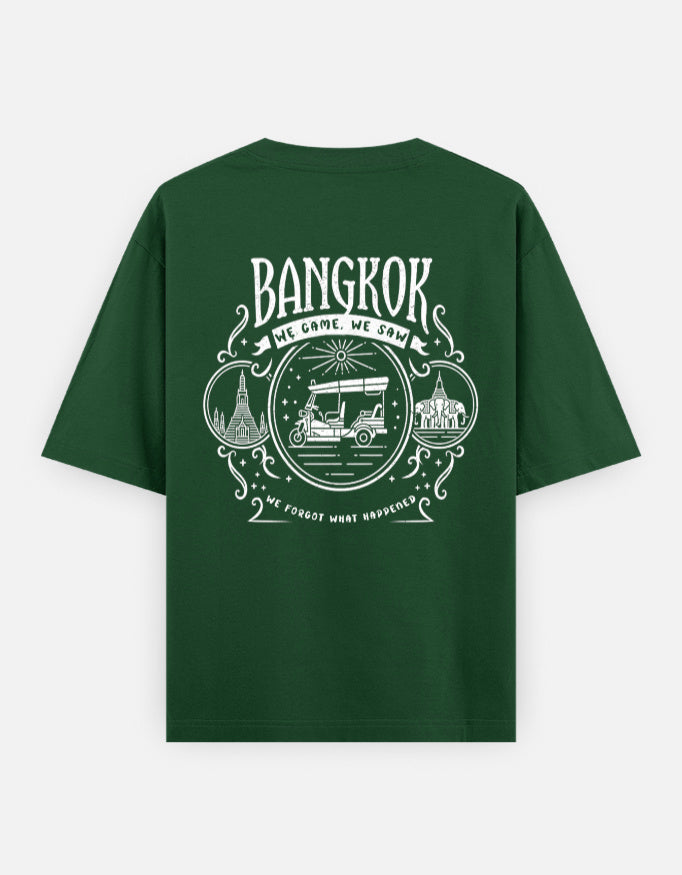 C-Labs Bangkok: We Came, We Saw, We Forgot What Happened Oversized Classic T-Shirt Bottle Green Back_2_c_8_5551c789-5796-41bf-851f-e996c1895eb1