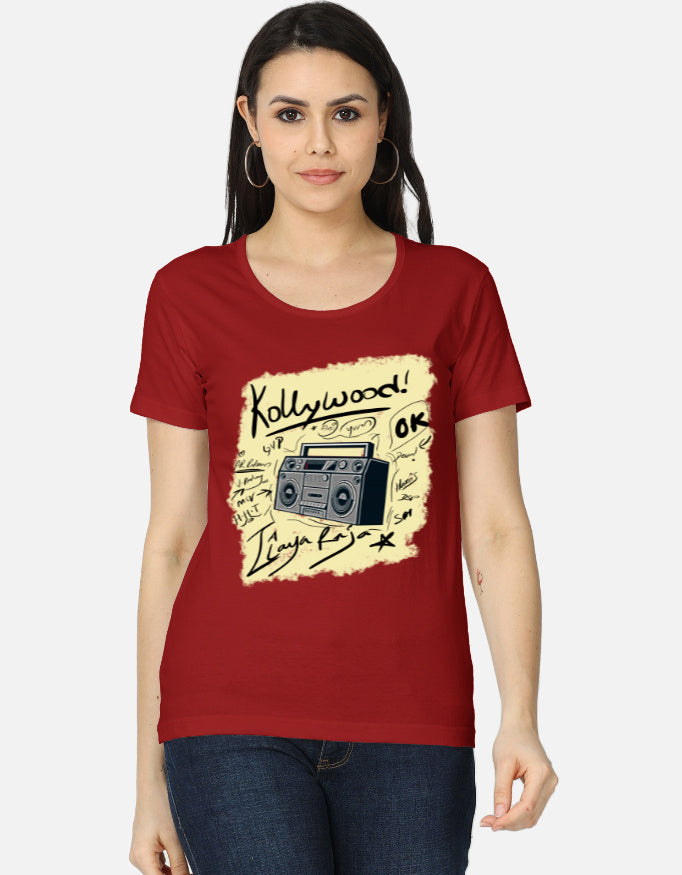 C-Labs Kollywood Music Women's Classic T-Shirt Red Front_1_c_10_015a606f-8242-4a97-bc8c-83db4051322e