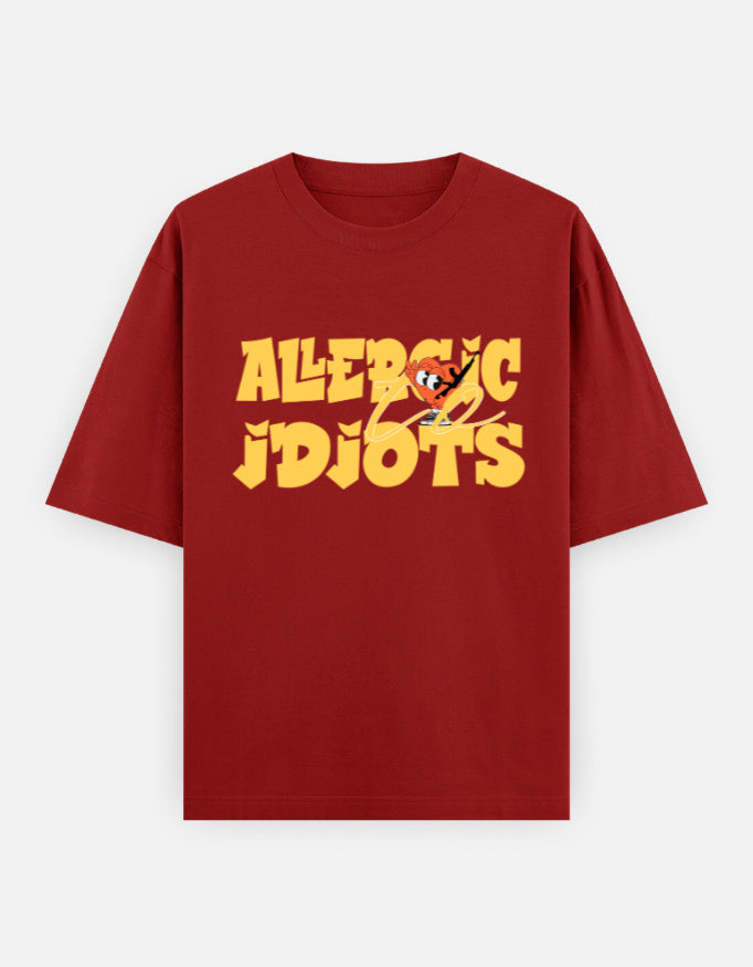 C-Labs Allergic To Idiots Oversized Classic T-Shirt Red Front_1_c_10_05b86dd4-71ec-4188-8942-da2061363dd1