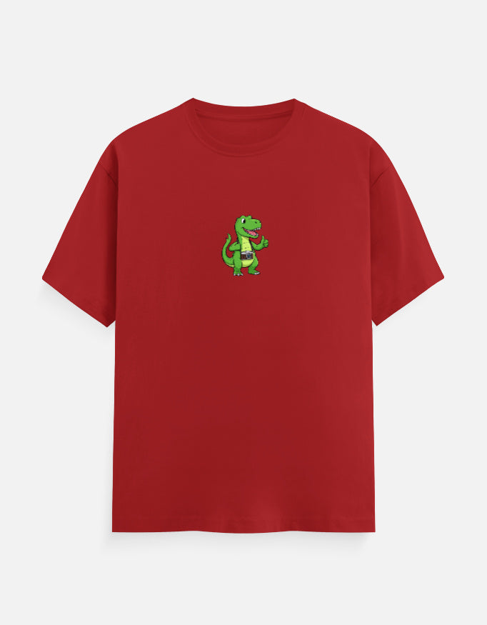 C-Labs Photographer Dinosaur Classic Crew T-Shirt Red Front_1_c_10_0dd85e5d-1efc-45fd-96af-6932d0ceb6ef