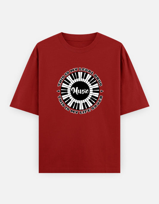 C-Labs Music Is My Drug Oversized Classic T-Shirt Red Front_1_c_10_0f2bdde2-6f9a-40b0-ba50-fc6c3253ee4c
