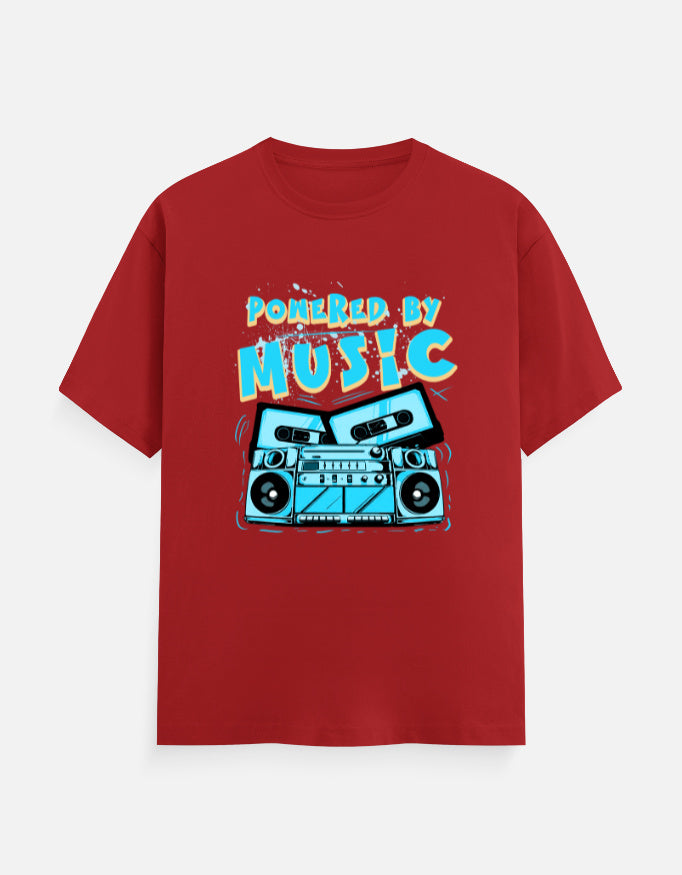 C-Labs Powered By Music Classic Crew T-Shirt Red Front_1_c_10_0fd7348e-8316-469b-a4fa-a8fa599fe56a