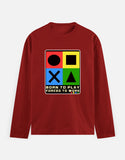 C-Labs Born to Play. Forced to Work Full Sleeve T-Shirt Red Front_1_c_10_282dd1b5-f3bc-45c5-a8d0-68ed846e89c7